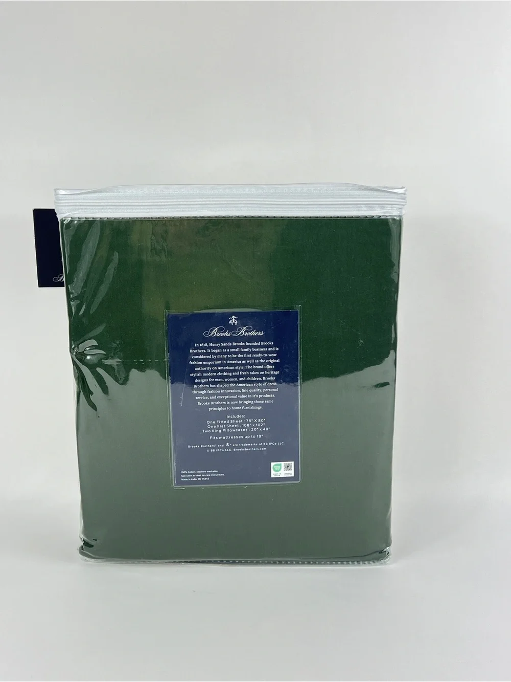 Brooks Brothers King Sheet Set in Forest Green